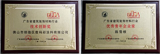 數碼彩漆再獲建筑裝飾行業兩項殊榮