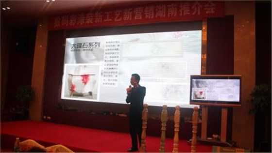 西區大區經理譚湘志講解產品和全屋定制模式