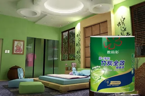 數碼彩愛+凈味竹炭全效墻面漆，自帶空氣凈化功能墻漆