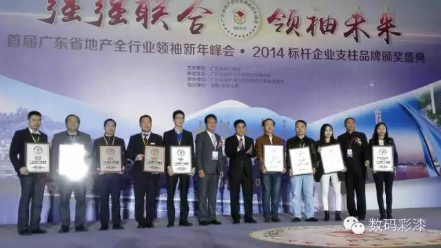 數碼彩榮獲“廣東省地產支柱品牌”